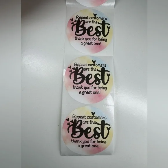 Repeat Customers Arethe Best!" stickers 100pcs| shipping supplies new - Picture 4 of 13